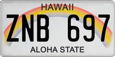 HI license plate ZNB697