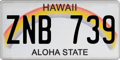 HI license plate ZNB739