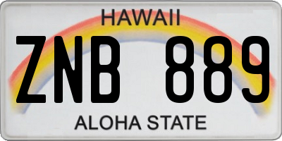 HI license plate ZNB889