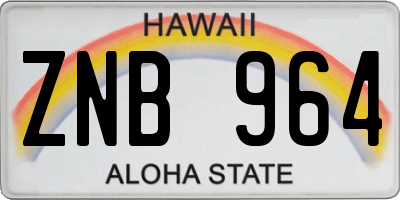 HI license plate ZNB964