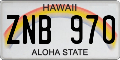 HI license plate ZNB970