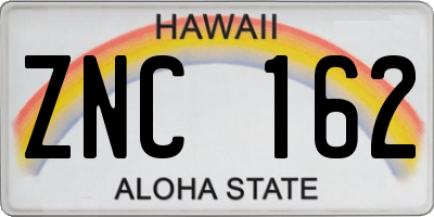HI license plate ZNC162