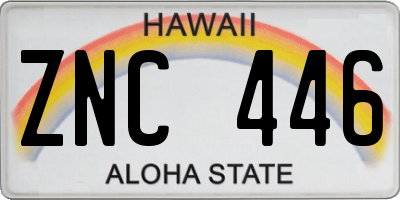 HI license plate ZNC446