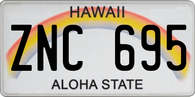 HI license plate ZNC695