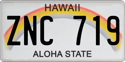 HI license plate ZNC719