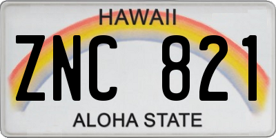 HI license plate ZNC821