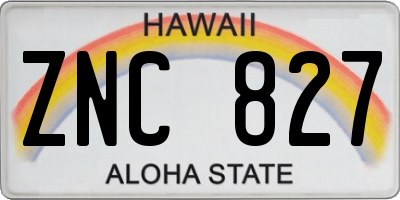 HI license plate ZNC827