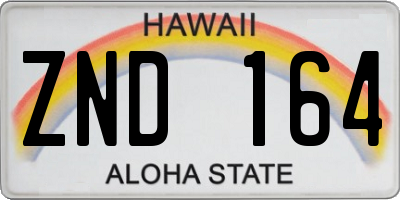 HI license plate ZND164