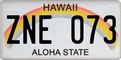 HI license plate ZNE073