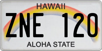 HI license plate ZNE120