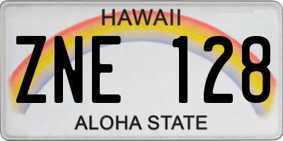 HI license plate ZNE128