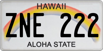 HI license plate ZNE222