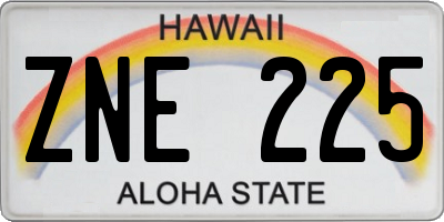 HI license plate ZNE225