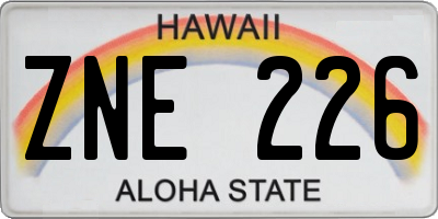HI license plate ZNE226