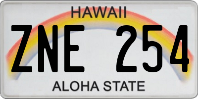 HI license plate ZNE254