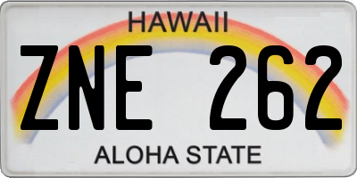 HI license plate ZNE262