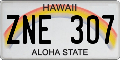 HI license plate ZNE307