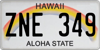 HI license plate ZNE349