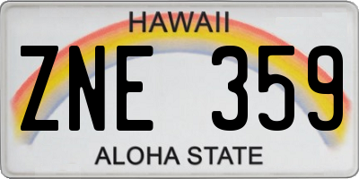 HI license plate ZNE359