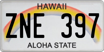 HI license plate ZNE397