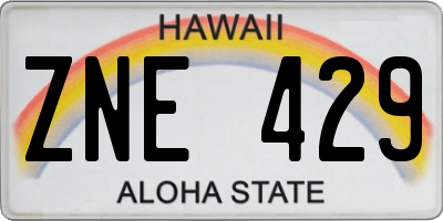 HI license plate ZNE429