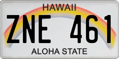HI license plate ZNE461