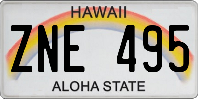 HI license plate ZNE495
