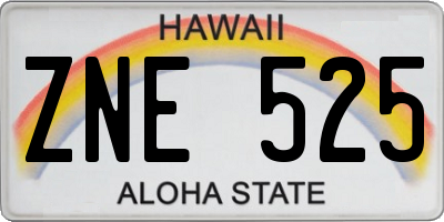 HI license plate ZNE525