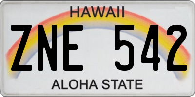 HI license plate ZNE542