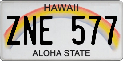 HI license plate ZNE577