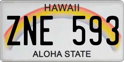 HI license plate ZNE593