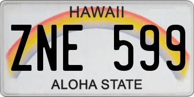 HI license plate ZNE599