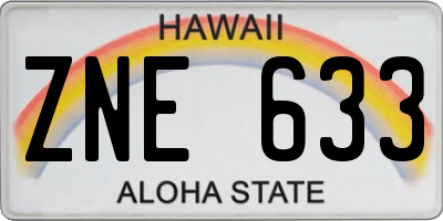 HI license plate ZNE633