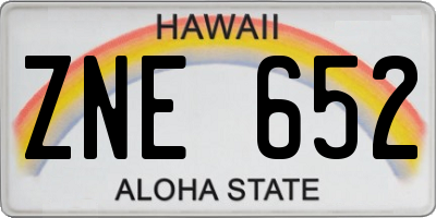 HI license plate ZNE652