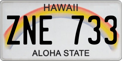 HI license plate ZNE733