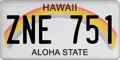 HI license plate ZNE751
