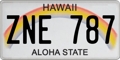 HI license plate ZNE787