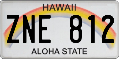HI license plate ZNE812