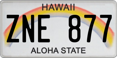 HI license plate ZNE877