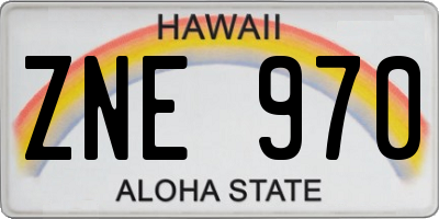 HI license plate ZNE970