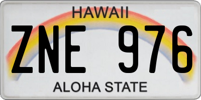 HI license plate ZNE976