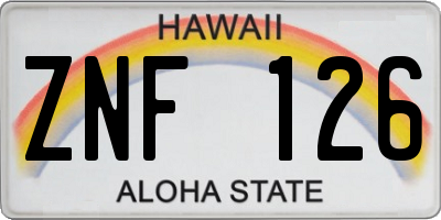 HI license plate ZNF126