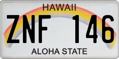 HI license plate ZNF146
