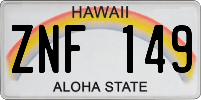 HI license plate ZNF149