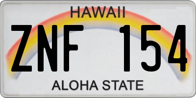 HI license plate ZNF154