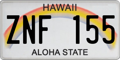 HI license plate ZNF155
