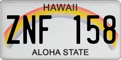 HI license plate ZNF158