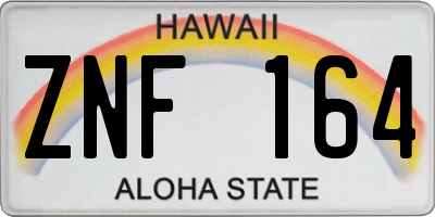 HI license plate ZNF164