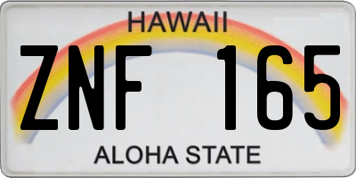 HI license plate ZNF165