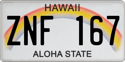 HI license plate ZNF167